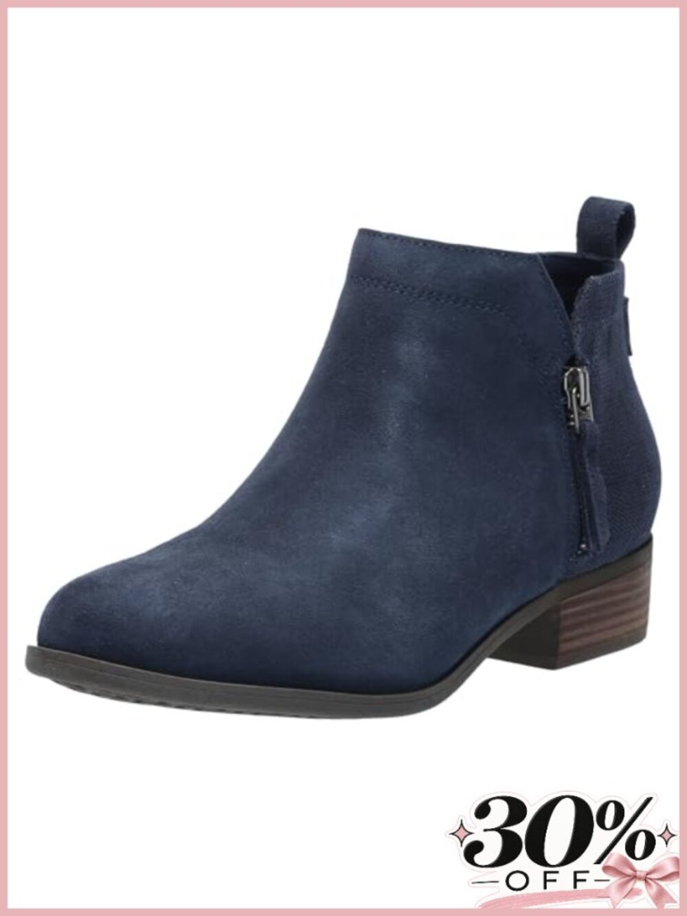 Dahlia Ankle Booties Suede Canvas Dual Zipper Low Heel Comfort Casual Fall